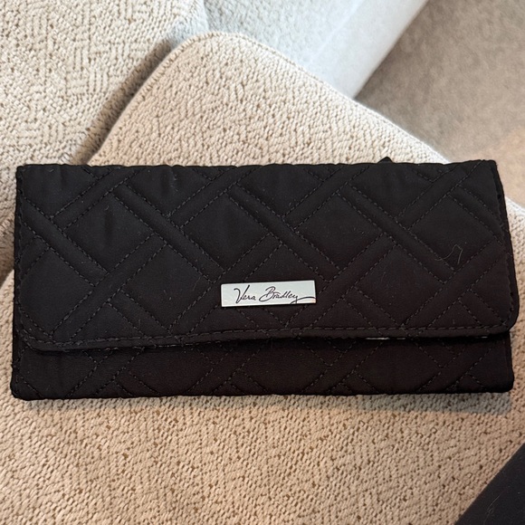 Vera Bradley Black Quilted Wallet - Picture 1 of 6